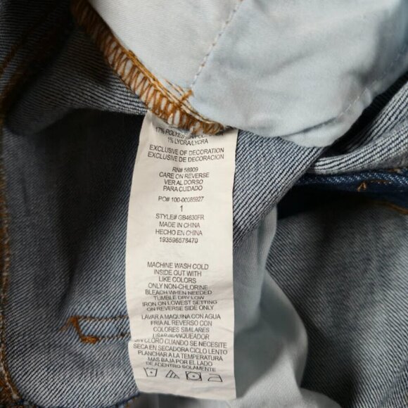 GB NWT Juniors Flare Leg Jeans Size 1 Blue Button Fly Raw Hem Bohemian Retro - Picture 7 of 7